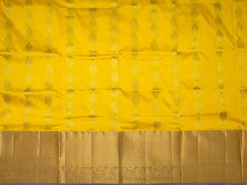 Floral Zari Motifs Royal Yellow Pavadai Sattai Material