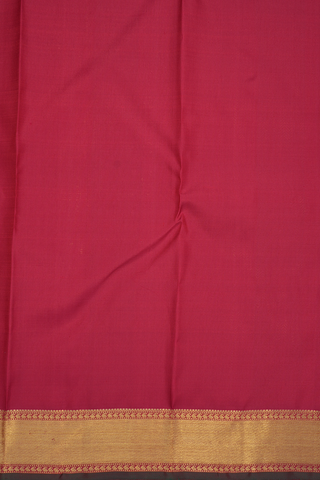 Floral Zari Motifs Ruby Red Kanchipuram Silk Saree