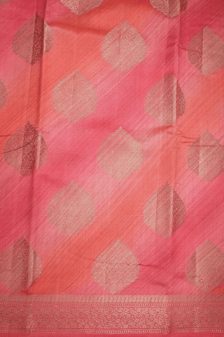 Floral Zari Motifs Shades Of Pink Raw Silk Saree