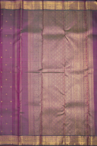 Floral Zari Motifs Berry Purple Kanchipuram Silk Saree
