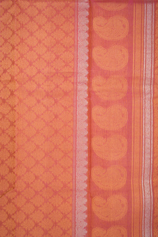 Floral Zari Motifs Yellow Gadwal Silk Cotton Saree