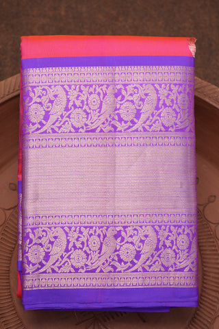 Flower Pot Motif Dual Shade Pink Kanchipuram Silk Saree