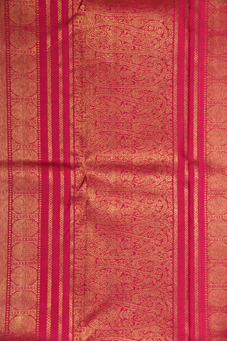 Rudraksh Border With Paisley Design Magenta Pink Kanchipuram Silk Saree