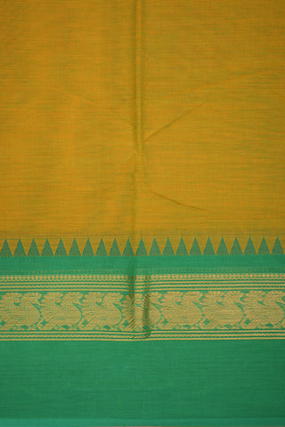 Ganga Jamuna Border Celery Yellow Chettinadu Cotton Saree