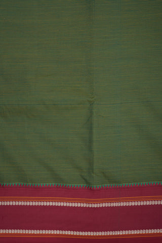 Ganga Jamuna Border Emerald Green Dharwad Cotton Saree