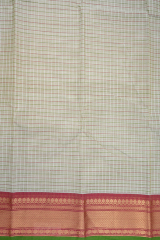 Ganga Jamuna Border Green Beige Chettinadu Cotton Saree