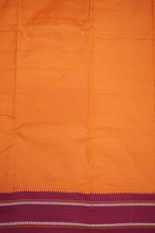 Ganga Jamuna Border Honey Orange Dharwad Cotton Saree