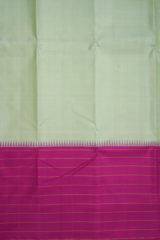 Ganga Jamuna Border Plain Pastel Green Kanchipuram Silk Saree