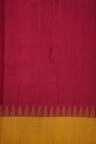 Ganga Jamuna Border Plain Ruby Red Gadwal Silk Cotton Saree