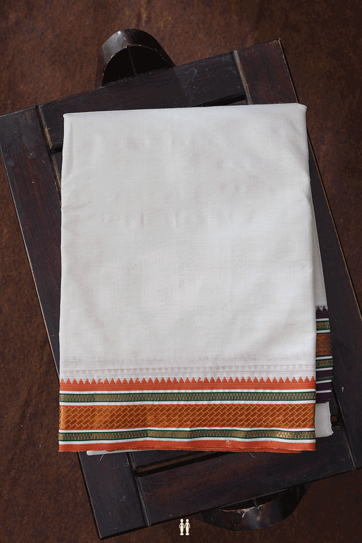Ganga Jamuna Border White Cotton Dhoti With Angavastram Set