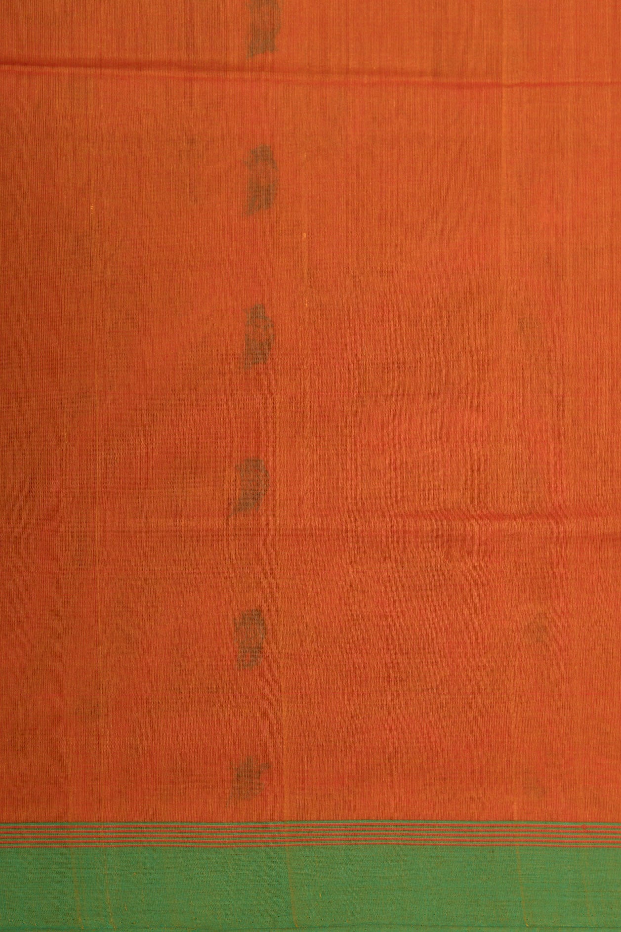 Ganga Jamuna Border With Jamdhani Buttis Bright Orange Coimbatore Cotton Saree