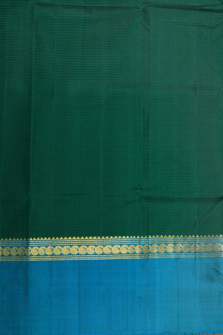 Ganga Jamuna Paisley Border In Stripes Green Kanchipuram Silk Saree