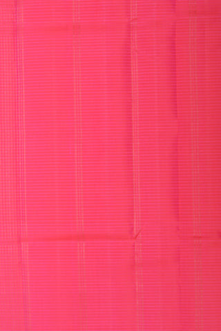 Ganga Jamuna Peacock Border In Stripes Hot Pink Kanchipuram Silk Saree