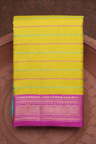 Ganga Jamuna Zari Border Sunflower Yellow Kanchipuram Silk Saree