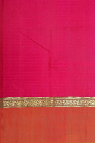Ganga Jamuna Zari Border In Stripes Hot Pink Kanchipuram Silk Saree
