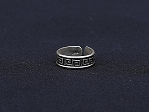 Geometric Design Pure Silver Band Ring