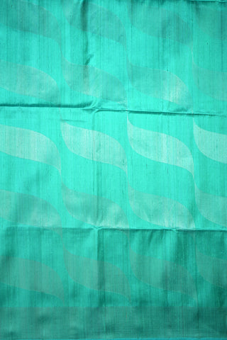 Geometric Design With Self Border Sea Green Soft Silk Saree