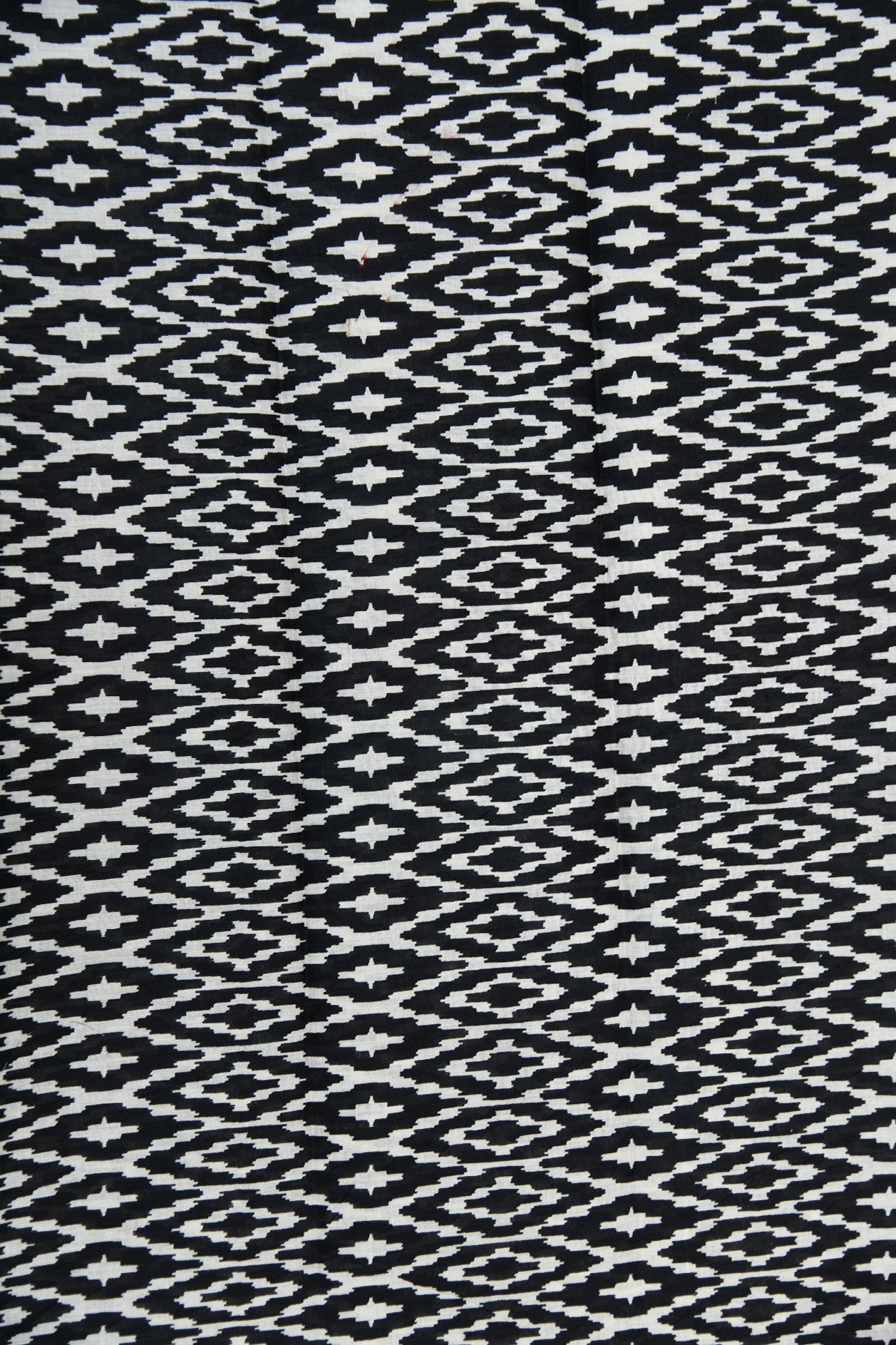 Geometric Pattern Black Printed Ahmedabad Cotton Saree