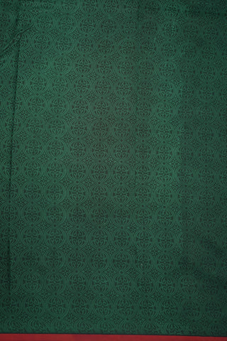 Geometric Pattern Forest Green Printed Silk Saree