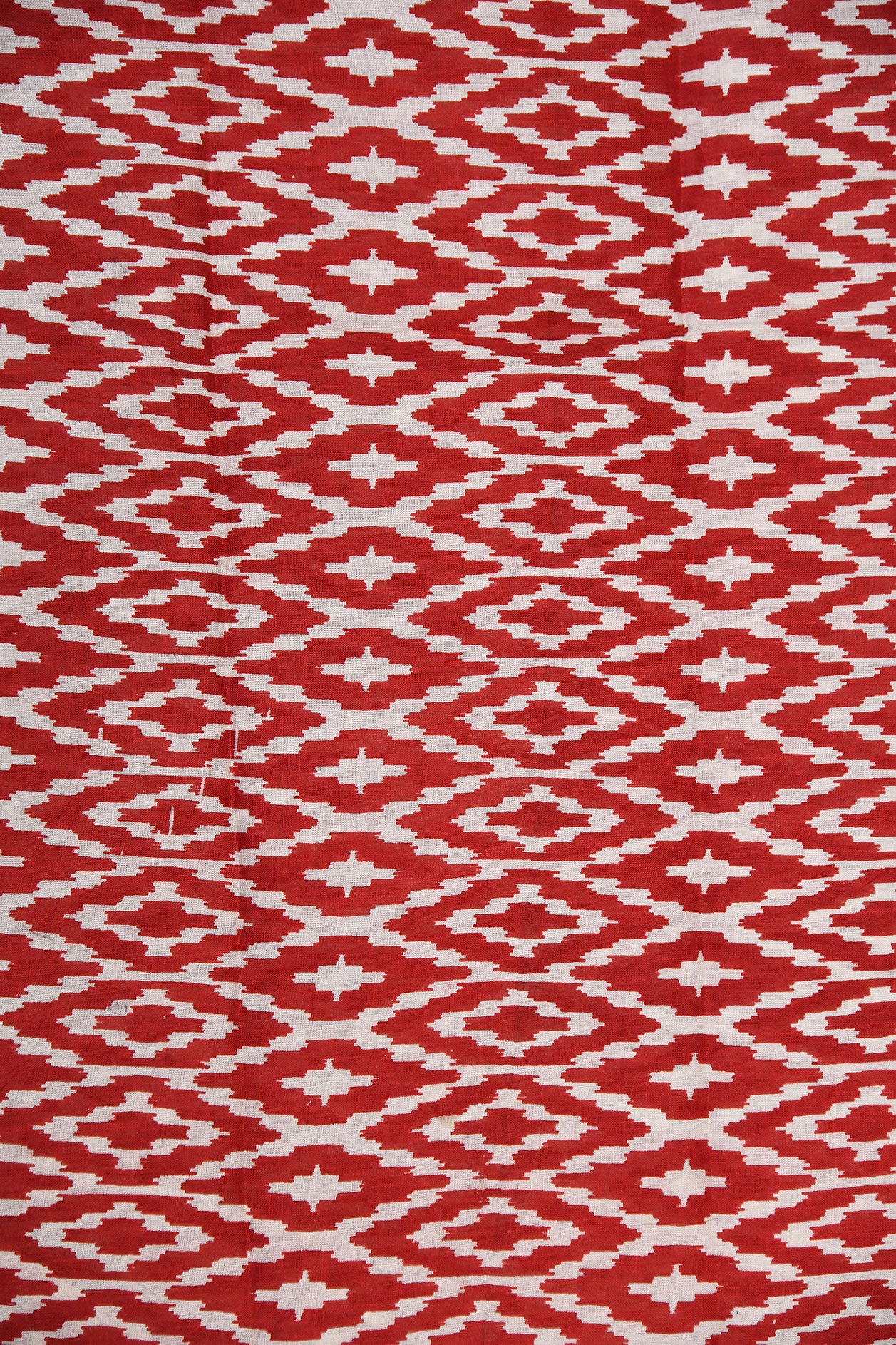Geometric Pattern Maroon Printed Ahmedabad Cotton Saree