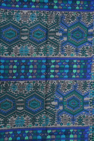 Geometric Pattern Multicolor Printed Silk Saree