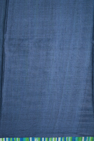 Geometric Pattern Space Blue Tussar Silk Saree