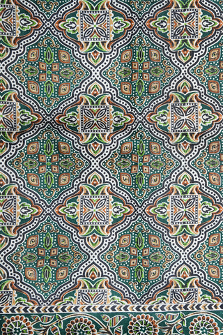 Geometric Pattern With Floral Design Multicolor Printed Silk Saree