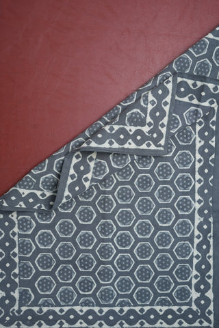 Geometric Printed Grey Double Bedspread With Pillow Cover