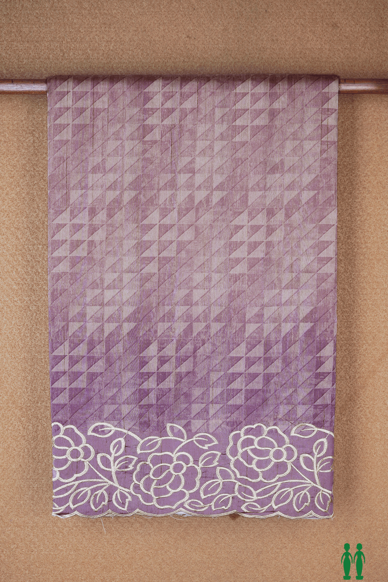 Geometric Printed Shades Of Purple Semi Tussar Silk Saree