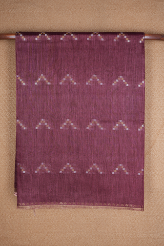 Geometric Zari Motifs Mulberry Purple Tussar Silk Saree