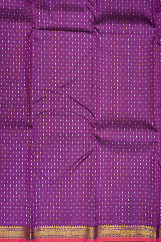 Gold Silver Zari Buttis Grape Purple Kanchipuram Silk Saree