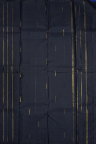 Zari Stripe Lapis Blue Kanchipuram Silk Saree