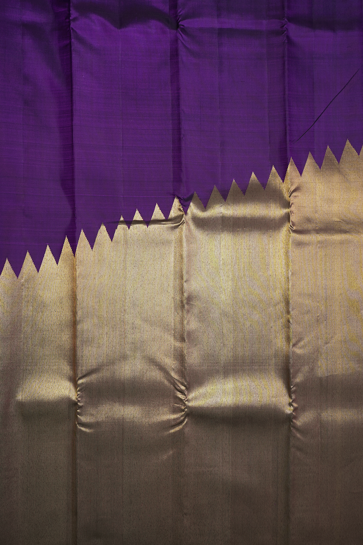 Gold Tissue Zari Border Purple Kanchipuram Silk Saree