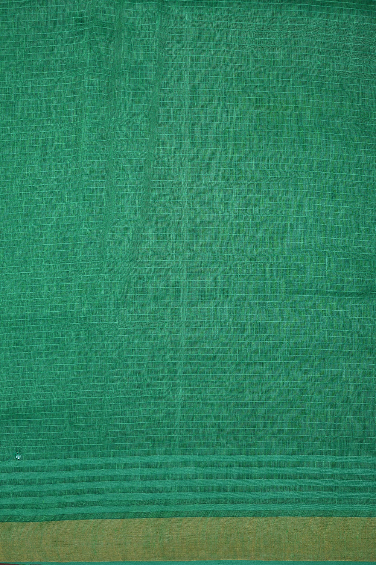 Gold Zari Border Jade Green Linen Saree