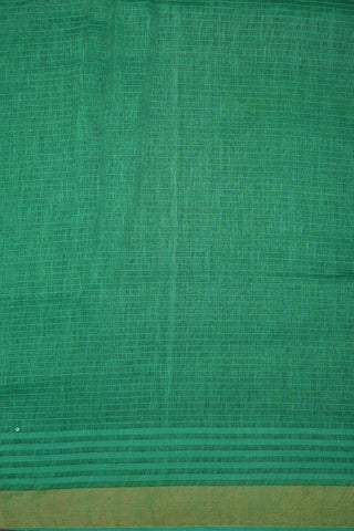 Gold Zari Border Jade Green Linen Saree