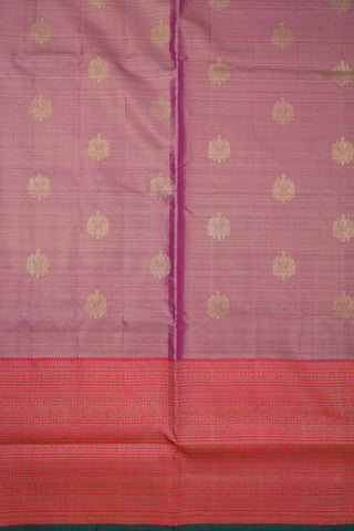 Floral Zari Motifs Orchid Pink Tissue Kanchipuram Silk Saree