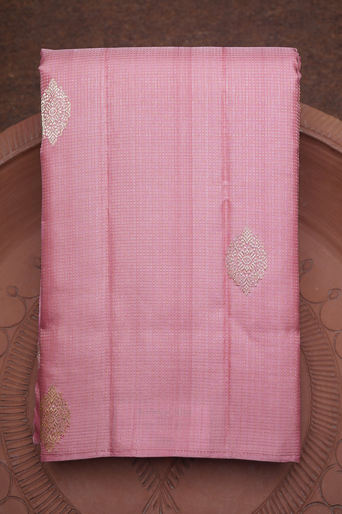 Gold Silver Zari Stripes Orchid Pink Kanchipuram Silk Saree