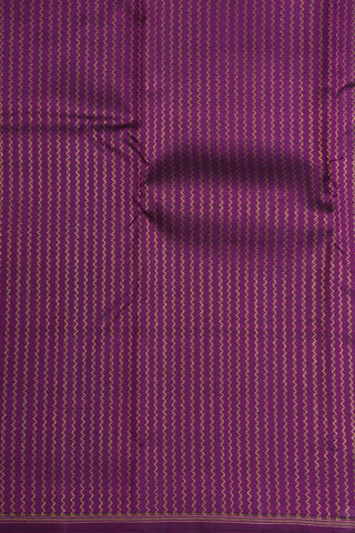 Vanki Design Vertical Stripes Dark Purple And Sage Green Kanchipuram Silk Saree