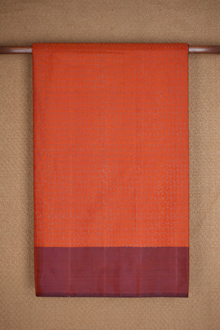 Allover Design Spiced Orange Kanchipuram Printed Silk Saree