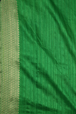 Half And Half Zari Border With Floral Design Pear Green Semi Tussar Silk Saree