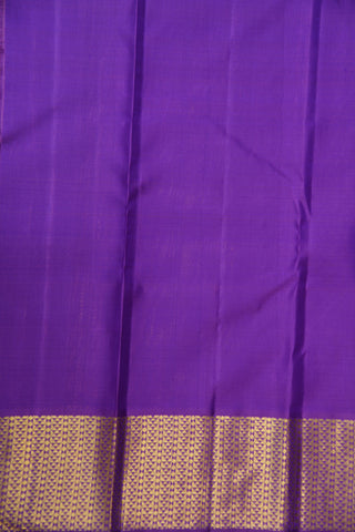 Half Diamond Border With Zari Stripes Purple Kanchipuram Silk Saree