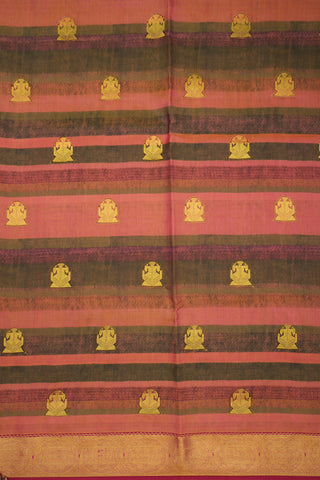 Hand Embroidered And Multicolor Printed Kanchipuram Silk Saree
