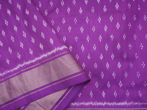 Ikat Buttis Purple Pochampally Unstitched Blouse Material