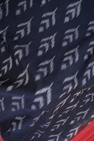 Ikat Design Oxford Blue Pochampally Cotton Saree