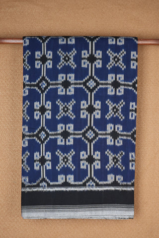 Ikat Design Oxford Blue Pochampally Cotton Saree