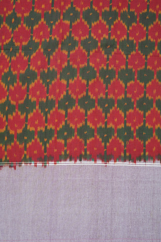 Ikat Design Red And Green Cotton Single Bedspread