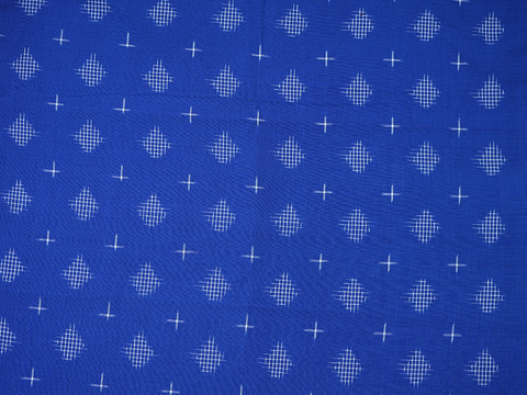 Ikat Design Royal Blue Ikat Cotton Unstitched Blouse Material