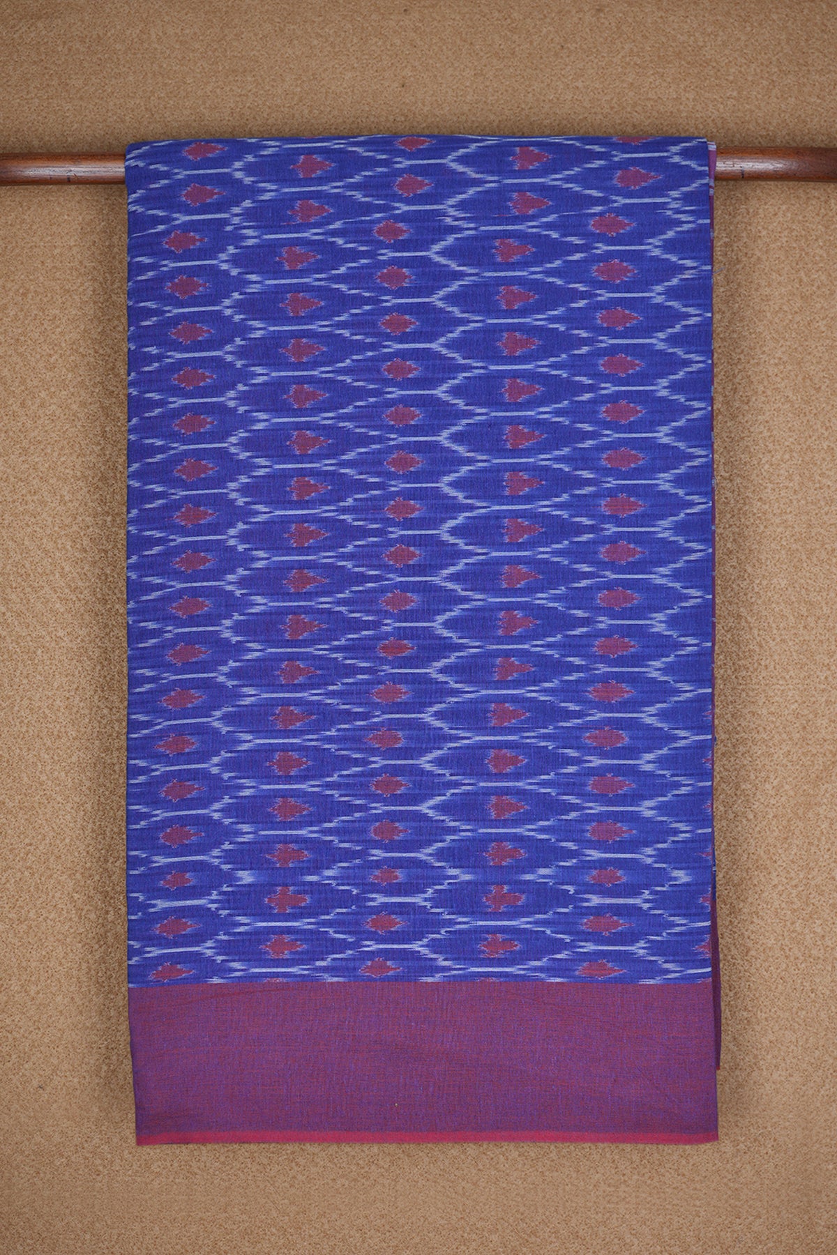 Ikat Design Royal Blue Pochampally Cotton Saree