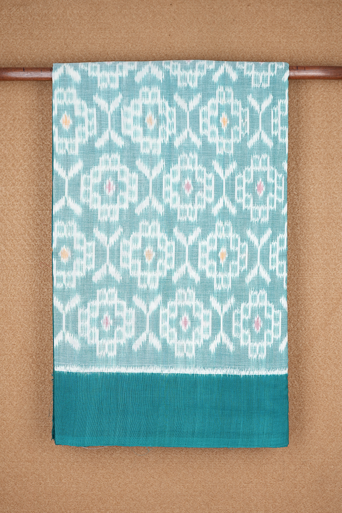 Ikat Design Turkish Blue Pochampally Cotton Saree