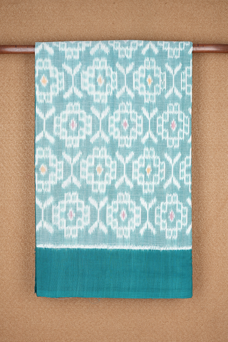 Ikat Design Turkish Blue Pochampally Cotton Saree